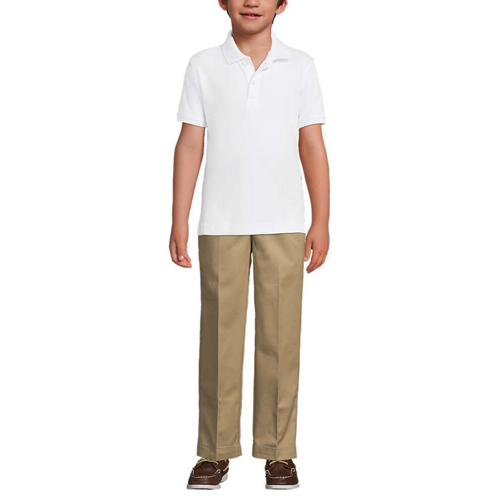 Lands' End Boys School Uniform Short Sleeve Interlock Polo, NWT